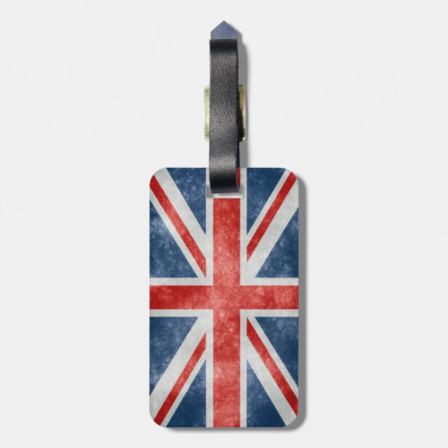 Tattered Union Jack Luggage Tag (Back Vertical)