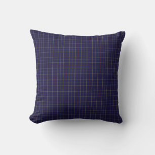 Tattersall Brooks Blue Gold Red Check Cushion
