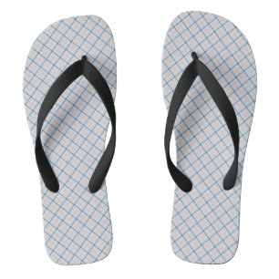 Tattersall Pink Cerulean White Check Plaid Thongs