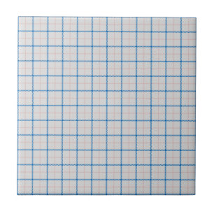 Tattersall Tartan Plaid Pattern Pink Blue Ceramic Tile