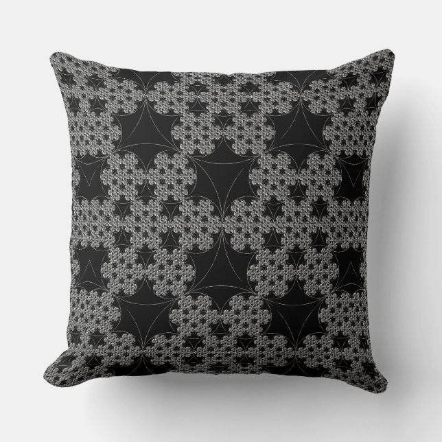 Tatting Fractal pattern Snowflake Crochet Cushion (Front)