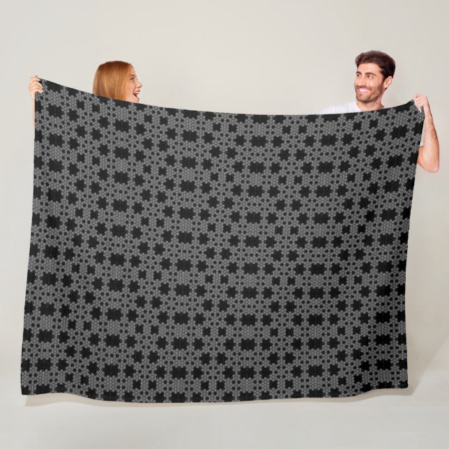 Tatting Fractal pattern Snowflake Crochet Fleece Blanket (In Situ)
