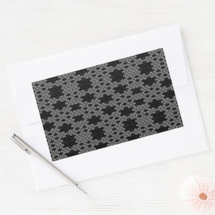 Tatting Fractal Pattern Snowflake Rectangular Sticker