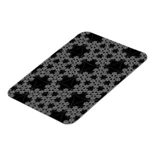 Tatting Fractal Snowflake Design Crochet B&W Magnet
