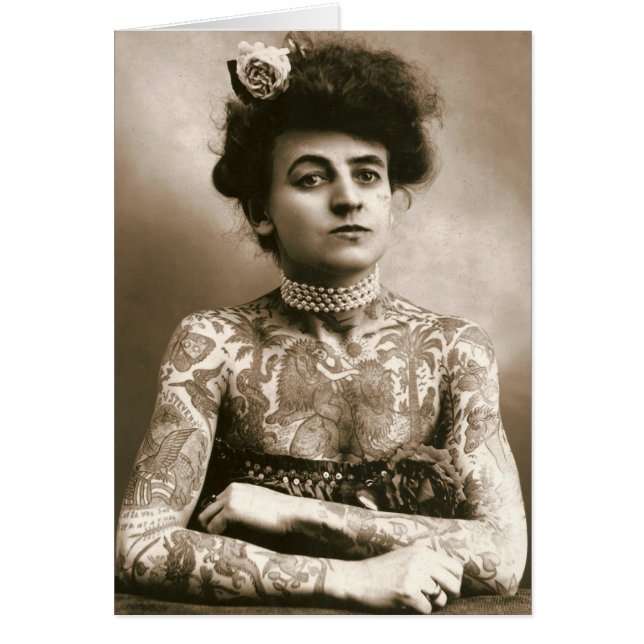 Tattoed With Pearls, Victorian Circus Photo (Front)