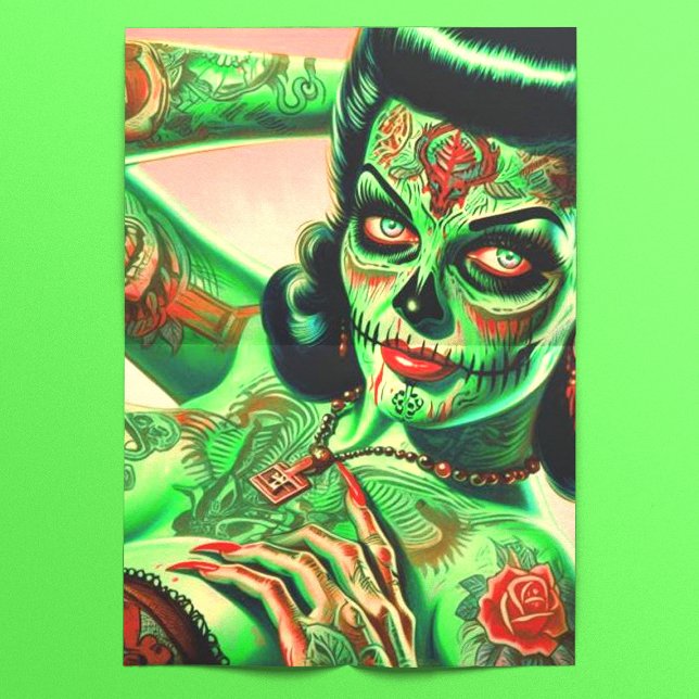 Tattoed Zombie Pin-up Tissue Paper (Creator Uploaded)