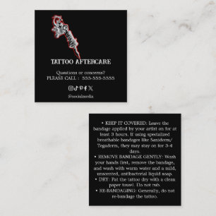 Tattoo Aftercare Instructions Business Card