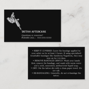 Tattoo Aftercare Instructions Business Card