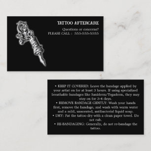 Tattoo Aftercare Instructions Business Card