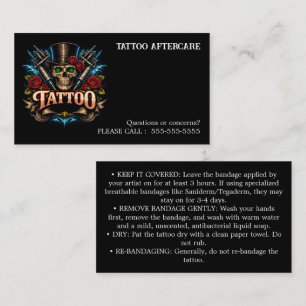 Tattoo Aftercare Instructions Business Card