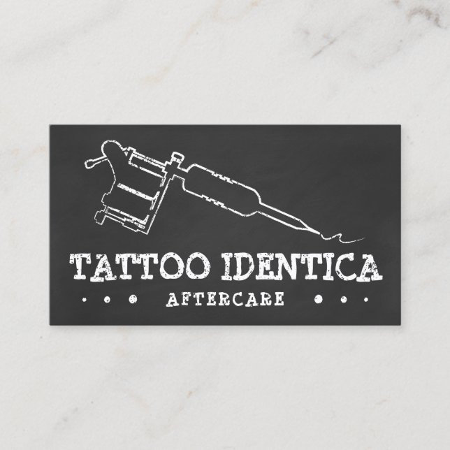 TATTOO AFTERCARE INSTRUCTIONS CHALK BUSINESS CARD (Front)