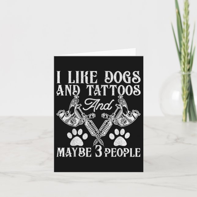 Tattoo And Dog Lovers Funny Ink Addicted Tattoo Ar Card (Front)