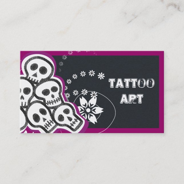 Tattoo Art Business Cards- Skulls Business Card (Front)