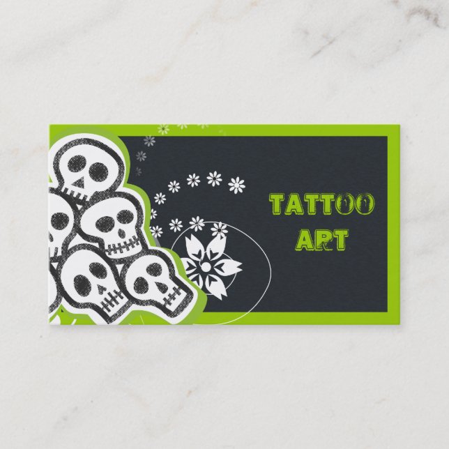 Tattoo Art Business Cards- Skulls Business Card (Front)