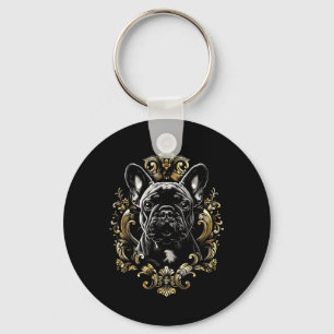 Tattoo Art French Bulldog Baroque French Bulldog Key Ring