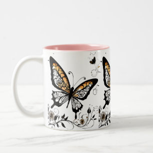 Tattoo Art Style Elegant Butterfly – Two-Tone Mug