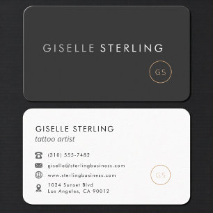 Tattoo Artist Black Professional Business Card
