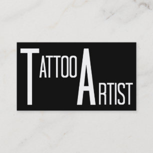 Tattoo Artist Black Simple Business Card