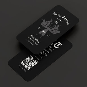 Tattoo Artist Black Tattooist Minimal Business Card