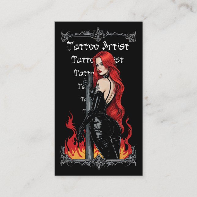 Tattoo Artist Body Art Tatt Shop Parlor Salon Business Card (Front)