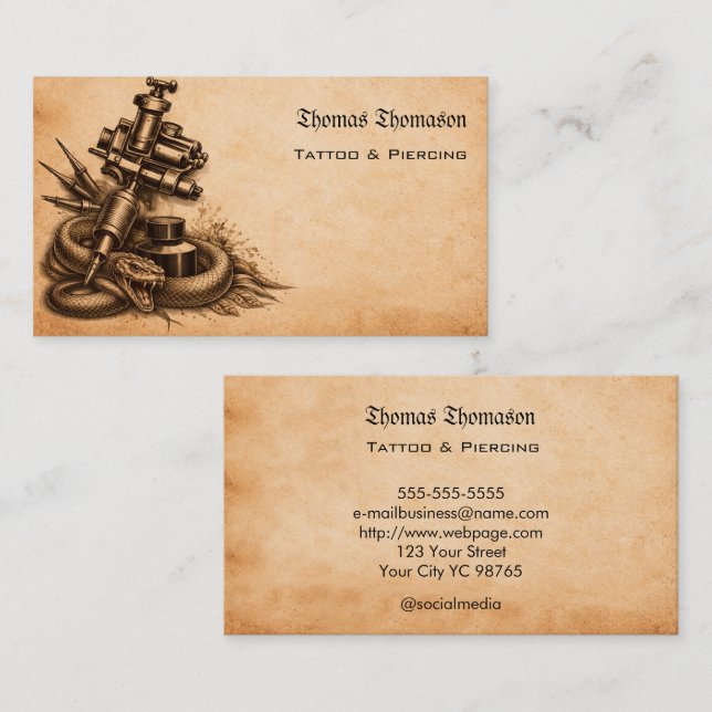 Tattoo artist  business card (Front/Back)
