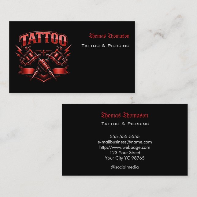 Tattoo artist  business card (Front/Back)