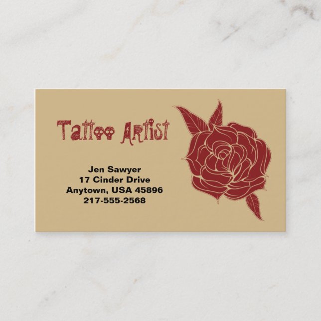 Tattoo Artist Business Card (Front)