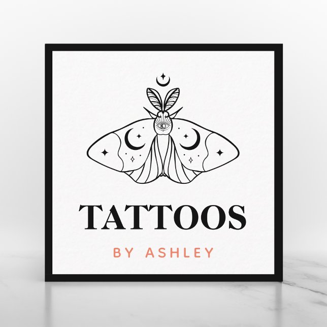 Tattoo Artist Butterfly Aesthetic Third Eye Mystic Square Business Card (Creator Uploaded)