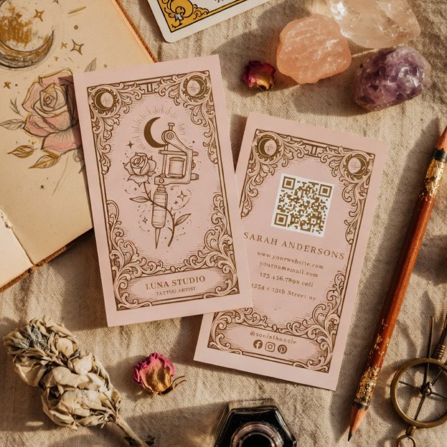 Tattoo Artist Celestial Tattoo Studio Business Card (Creator Uploaded)
