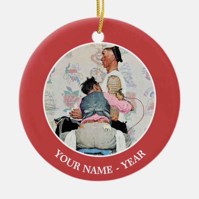 Tattoo Artist Ceramic Tree Decoration (Front)