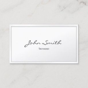 Tattoo Artist Elegant White Border Business Card