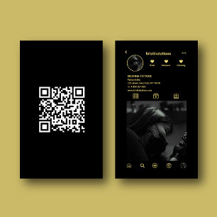 Tattoo Artist Instagram Photo Grid QR Code Business Card