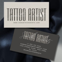 Tattoo artist modern typography script beige grey