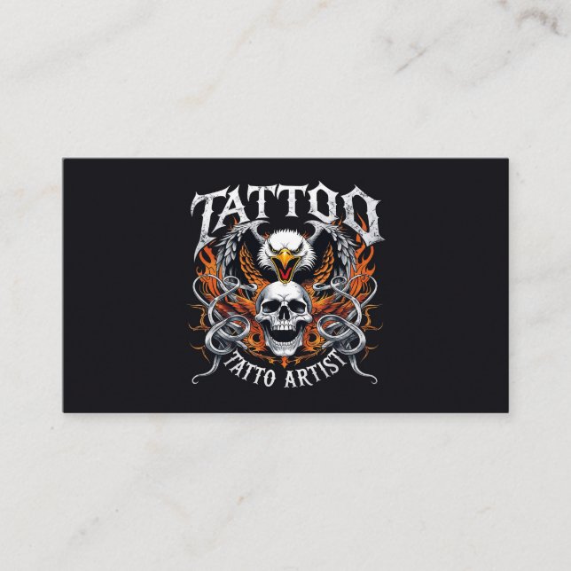 Tattoo Artist Profession Body Art Tat Shop Parlour Business Card (Front)