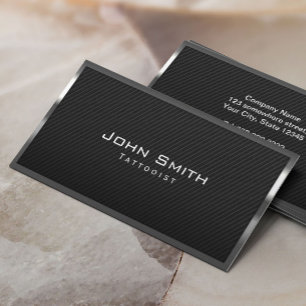 Tattoo Artist Professional Black Carbon Fibre Business Card