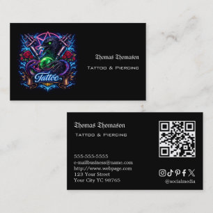 Tattoo artist QR code  Business Card