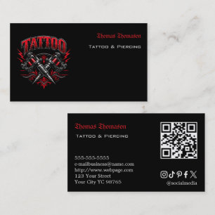 Tattoo artist QR code  Business Card