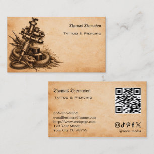 Tattoo artist QR code  Business Card