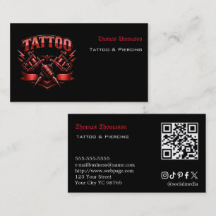 Tattoo artist QR code  Business Card