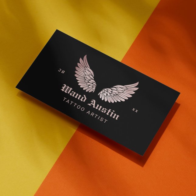 Tattoo Artist Rose Gold Glitter  Business Card (Creator Uploaded)