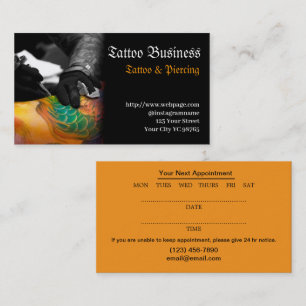 Tattoo artist salon  Appointment Business Card
