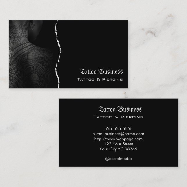 Tattoo artist salon  QR code Business Card (Front/Back)
