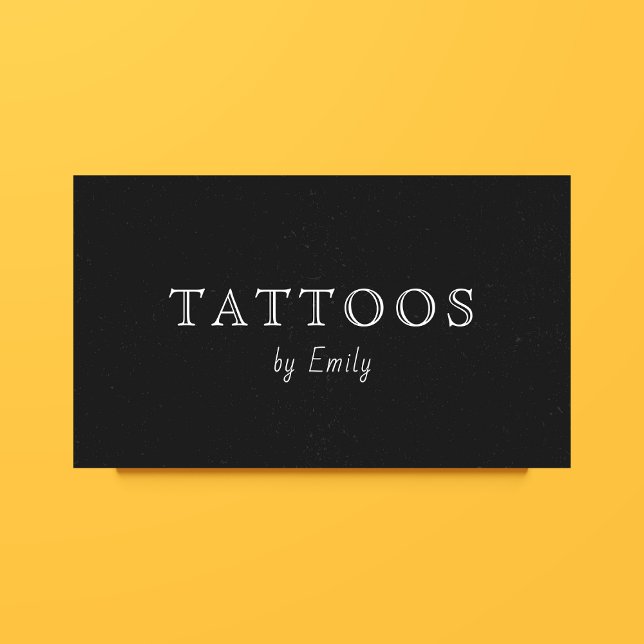 Tattoo Artist Shop Minimal Simple Black & White  Business Card (Creator Uploaded)