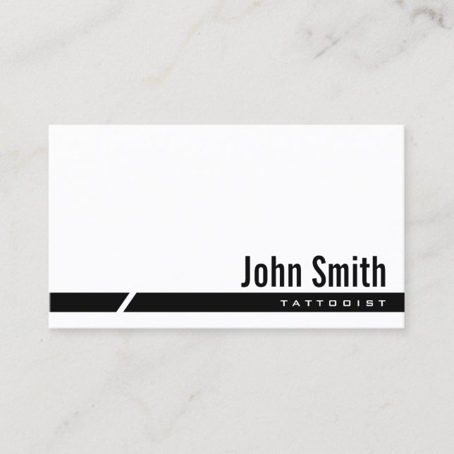 Tattoo Artist Simple Black Stripe  Business Card (Front)