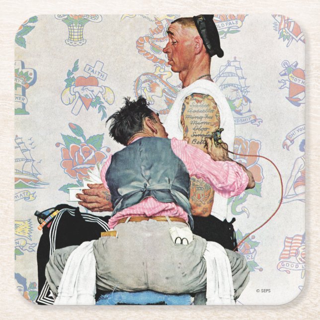 Tattoo Artist Square Paper Coaster (Front)