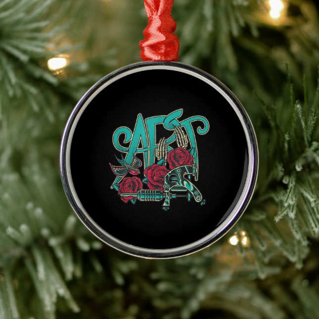 Tattoo Artist Tattoos Are Art Colour Graphic Metal Ornament (Tree)