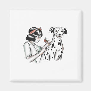 Tattoo Artist With Loyal Dog For Women _1  Magnet