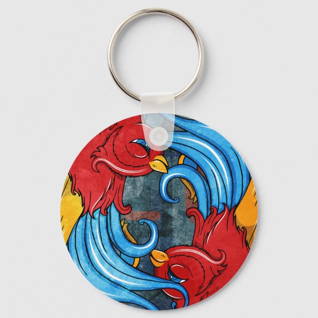 Tattoo Birds Key Ring (Front)