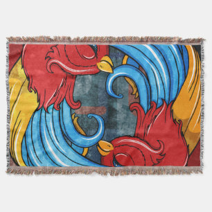 Tattoo Birds Throw Blanket