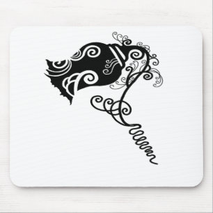 Tattoo Black Flower Mouse Pad